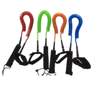 11ft Coiled TPU Surfboard Leash Stainless Steel Rotating Head Eco-Friendly Lakes Rivers Stand-Up Paddleboarding Accessory