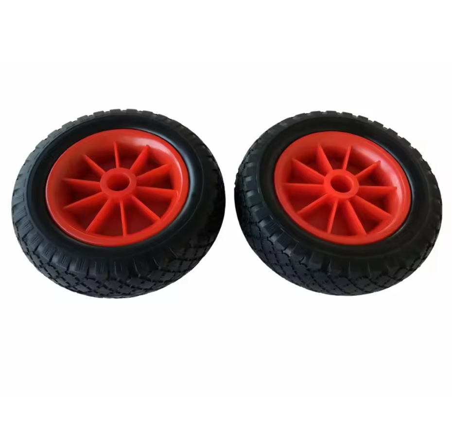 10" Solid Beach Cart Wheels Durable PU Material Kayak Cart Wheels