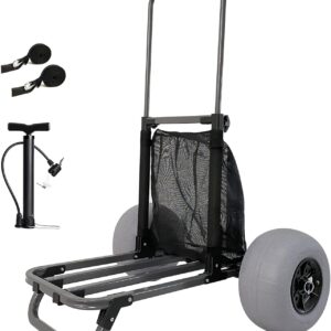 12inch Wheel Folding Fishing Cart with Aluminum Beach Accessory Customizable OEM Platform Support