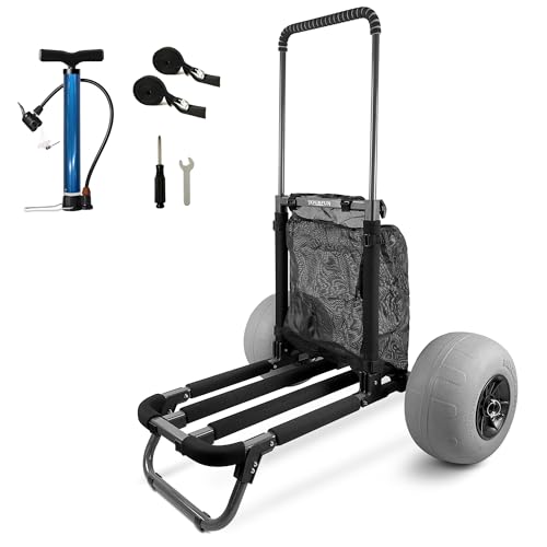 OEM Customizable Folding Sand Cart 12" Balloon Wheel Aviation Aluminum Platform for Picnic Outdoor Sports Beach Carts